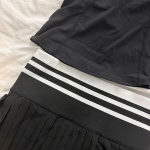 Black and White Pleated Skirt